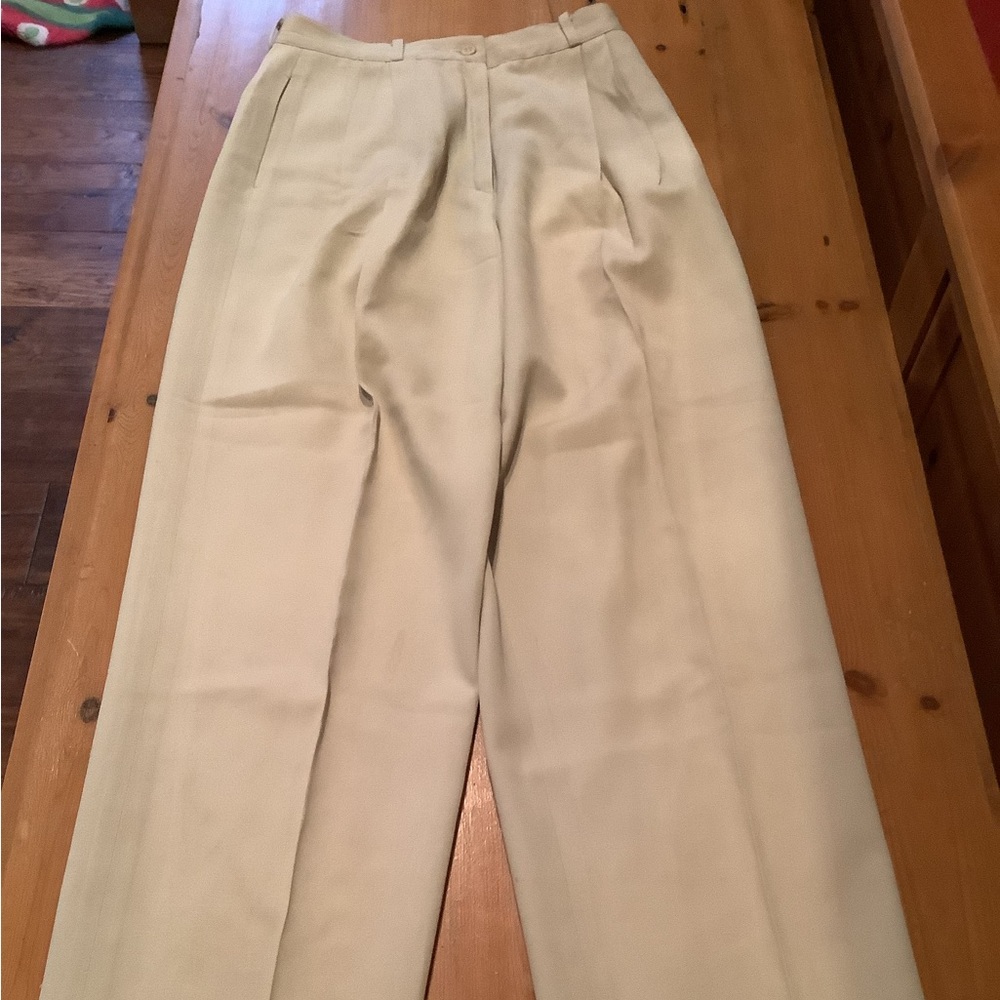 CW. LIGHT KAKHI LINED DRESS PANTS, SIZE 6.